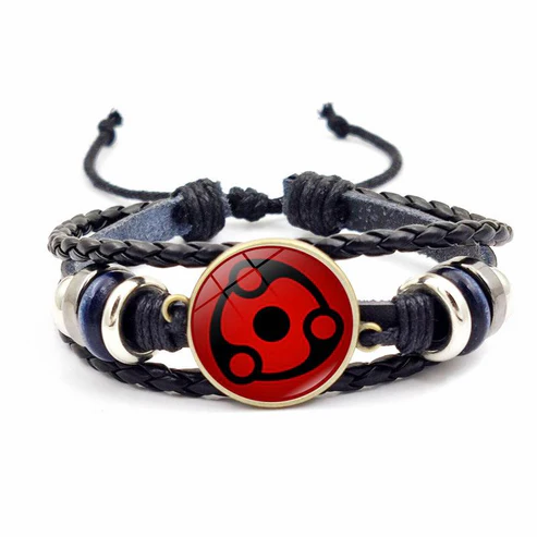 Na-ruto Madara Eternal Mangekyou Cosplay Braided Anime Leather Bracelet