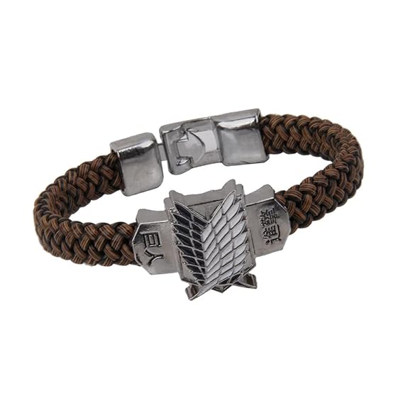Anime Attack of Titan Hand Band Eren AOT Leather Bracelet Cosplay Accessory For Boys and Men