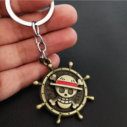 One Piece Anima Manga Ship Steering Wheel Spinning Rotating Golden KeychainAnima Manga Ship Steering Wheel Spinning Rotating Golden Keychain Anima Manga Ship Steering Wheel Spinning Rotating Golden Keychain